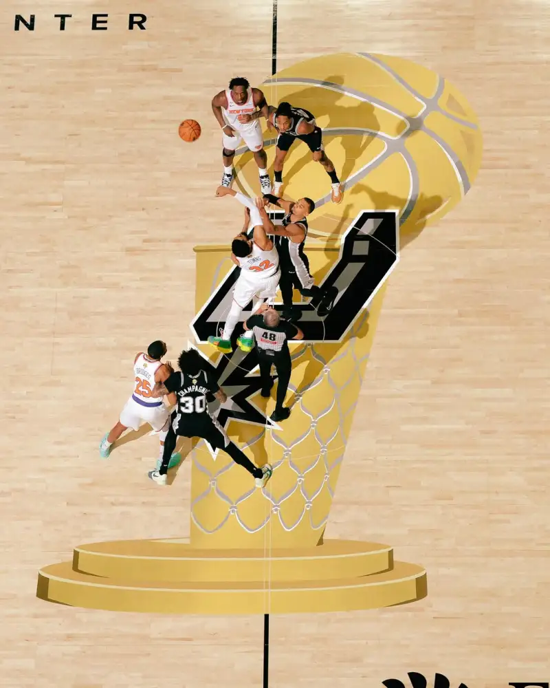 半岛体育APP-NBA官方晒本场比赛球场中央跳球鸟瞰图:总决赛正在进行中